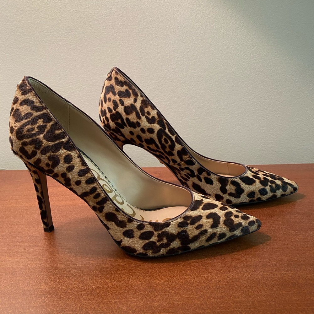 Sam Edelman Hazel pump, 5.5, leopard calfskin